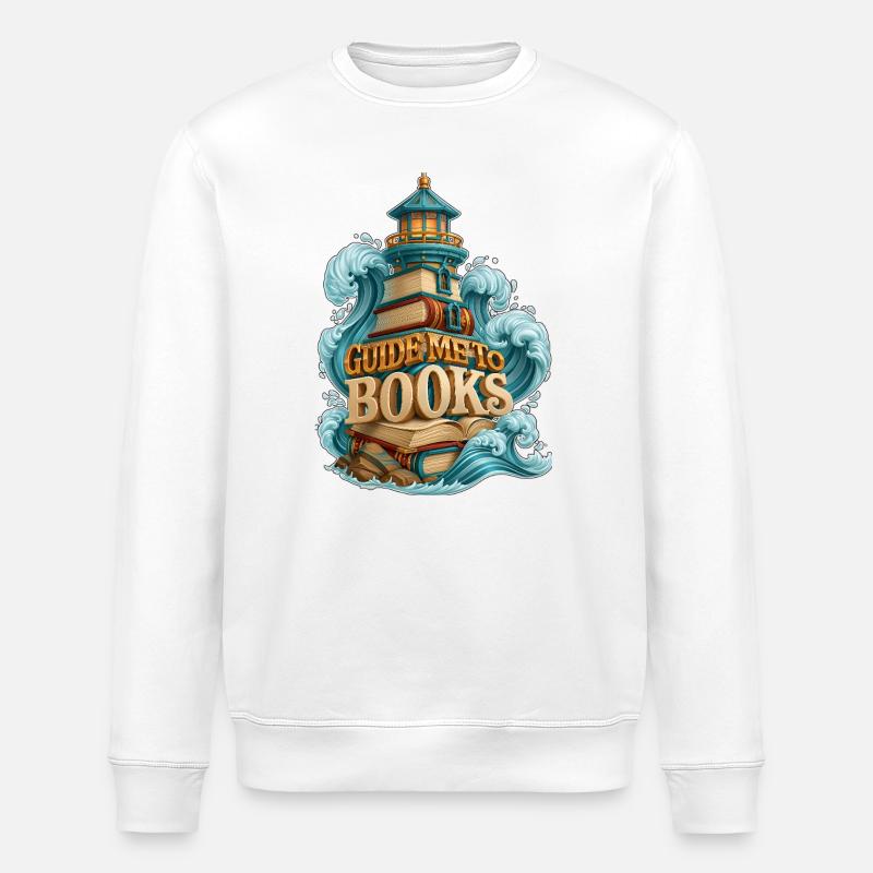 Guide Me To Books Magical Lighthouse - Stanley/Stella ROLLER Unisex Organic Sweatshirt - white