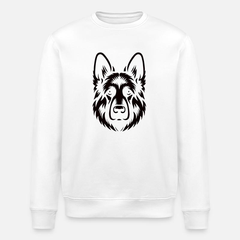 Deutscher Schäferhund Silhouetten Design - Stanley/Stella Unisex Bio-Sweatshirt ROLLER - Weiß
