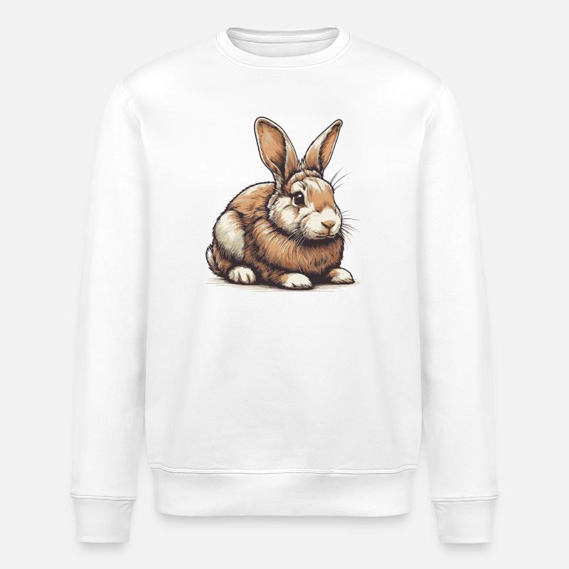 Rabbit - Stanley/Stella ROLLER Unisex Organic Sweatshirt - white