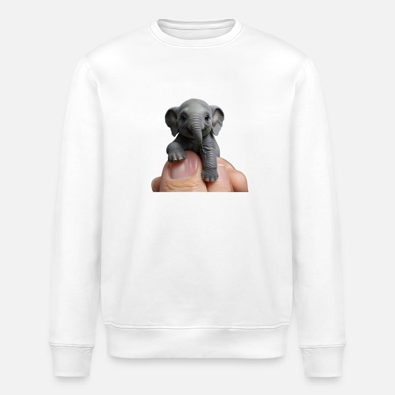 Baby Elefant - Stanley/Stella Unisex Bio-Sweatshirt ROLLER - Weiß