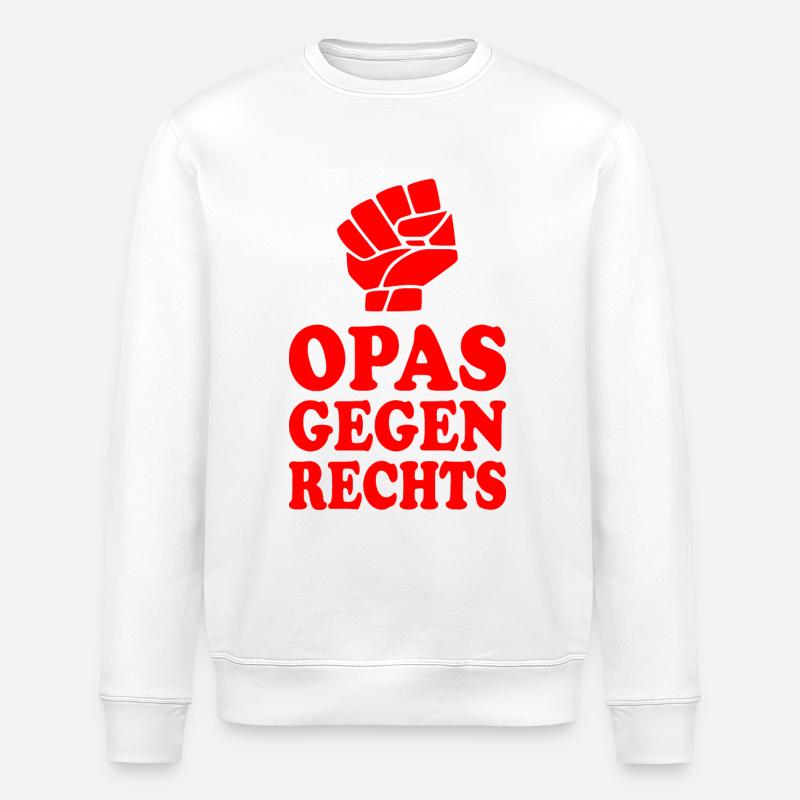 Opas gegen rechts - Stanley/Stella Unisex Bio-Sweatshirt ROLLER - Weiß