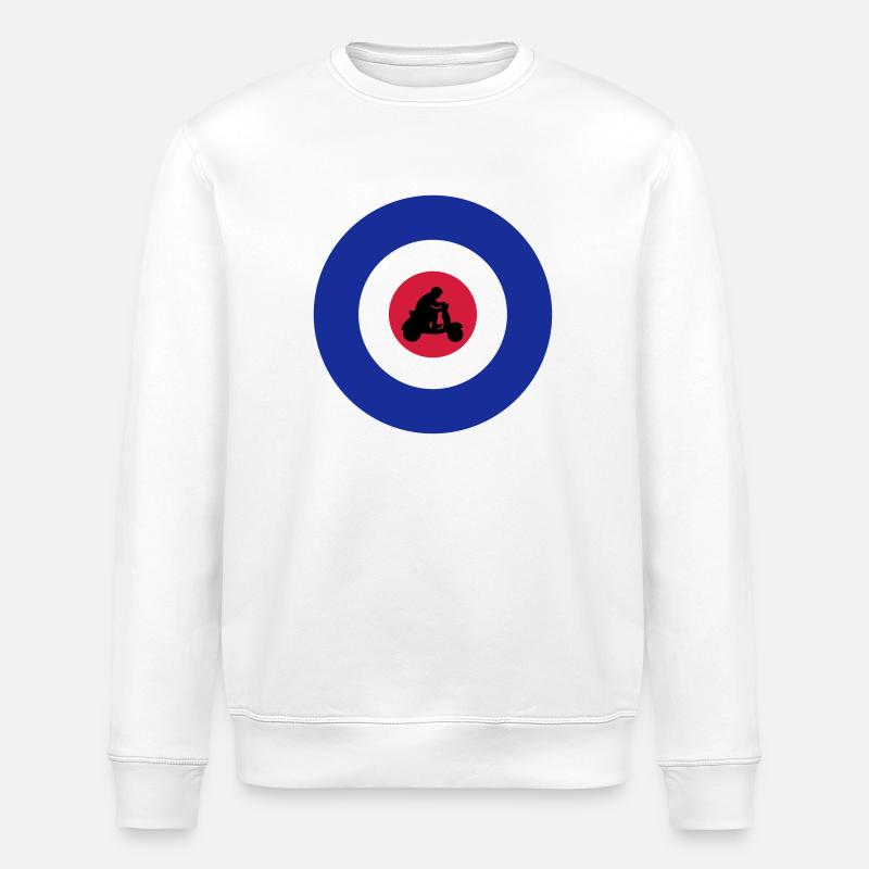 Target with scooter driver - Stanley/Stella ROLLER Unisex Organic Sweatshirt - white