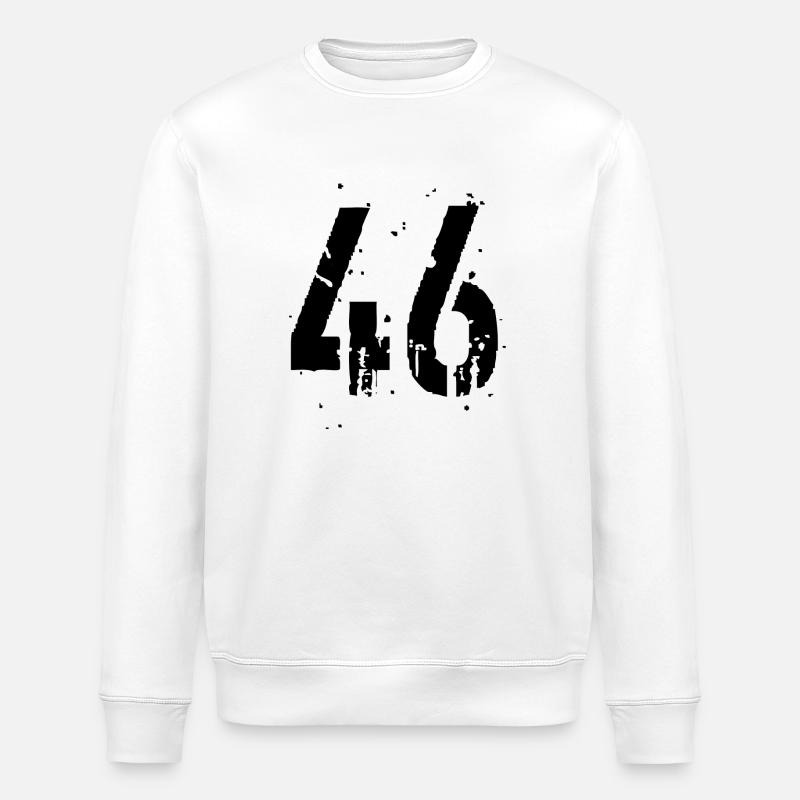 46 Nummer 46 - Stanley/Stella Unisex Bio-Sweatshirt ROLLER - Weiß