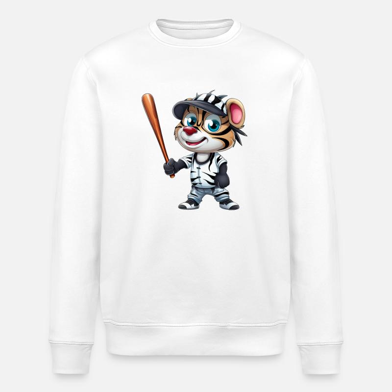 Joueur de baseball zèbre dynamique - Sweat bio ROLLER Stanley/Stella Unisexe - blanc
