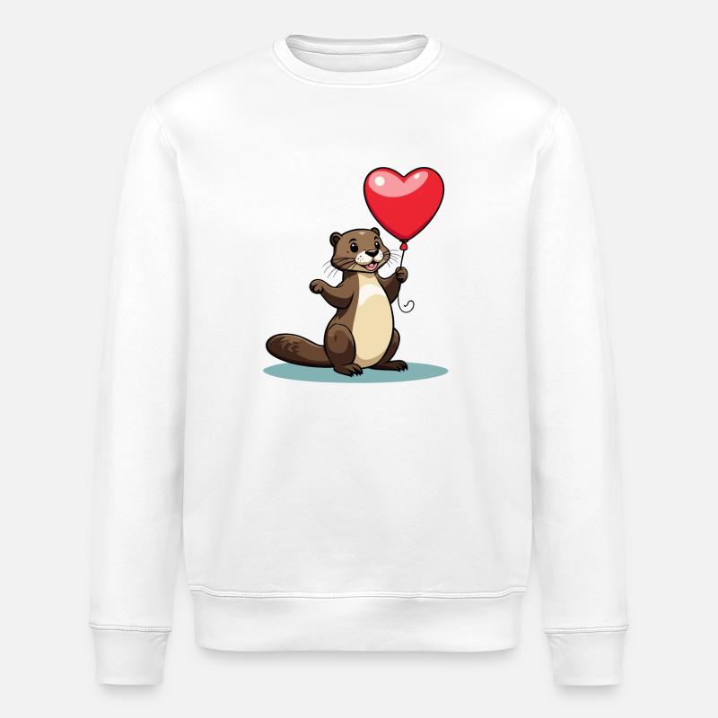Coeur de loutre - Saint-Valentin - Sweat bio ROLLER Stanley/Stella Unisexe - blanc