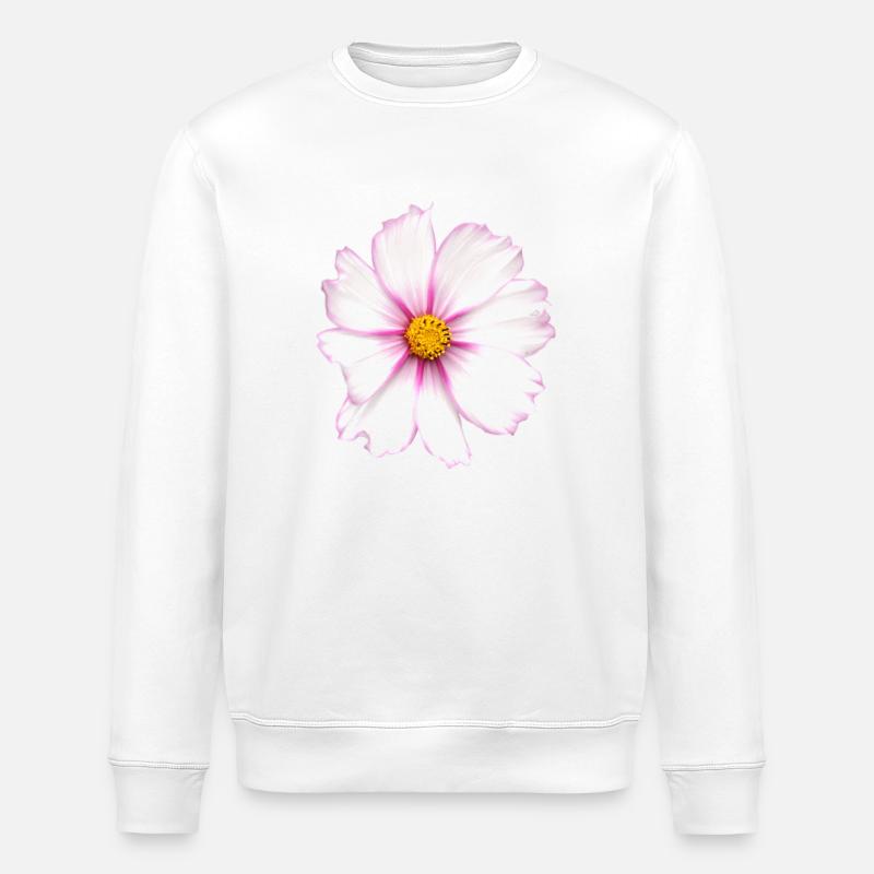 weiße Blume - Stanley/Stella Unisex Bio-Sweatshirt ROLLER - Weiß