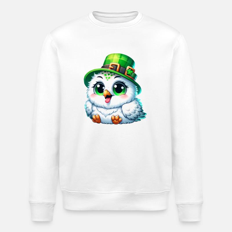 St. Patrick's Süße Schneeeule - Stanley/Stella Unisex Bio-Sweatshirt ROLLER - Weiß