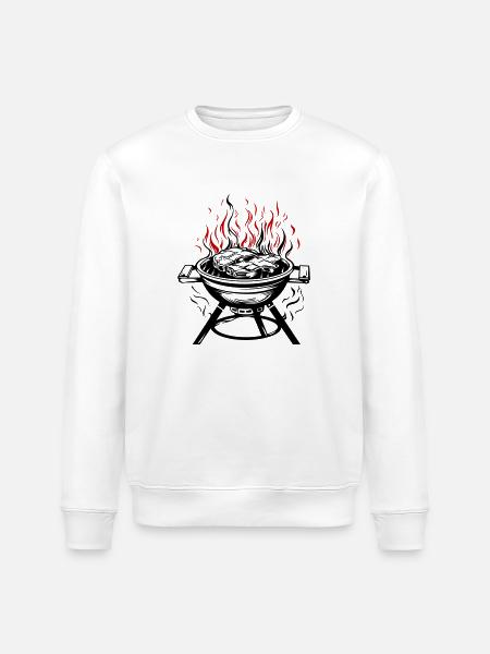 Grill Icon Fire Grilling Icon - Sweat bio ROLLER Stanley/Stella Unisexe - blanc