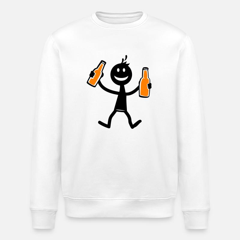 Boire de la bière - Sweat bio ROLLER Stanley/Stella Unisexe - blanc