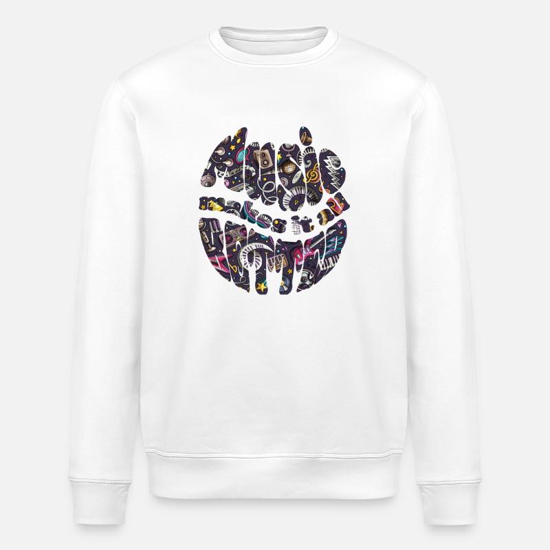 Music makes it all better - Stanley/Stella Unisex Bio-Sweatshirt ROLLER - Weiß
