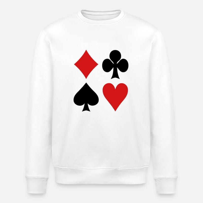 Karten - Poker - Stanley/Stella Unisex Bio-Sweatshirt ROLLER - Weiß