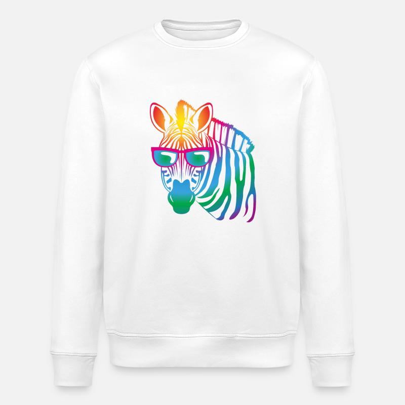 cool Zebra - Stanley/Stella Unisex Bio-Sweatshirt ROLLER - Weiß
