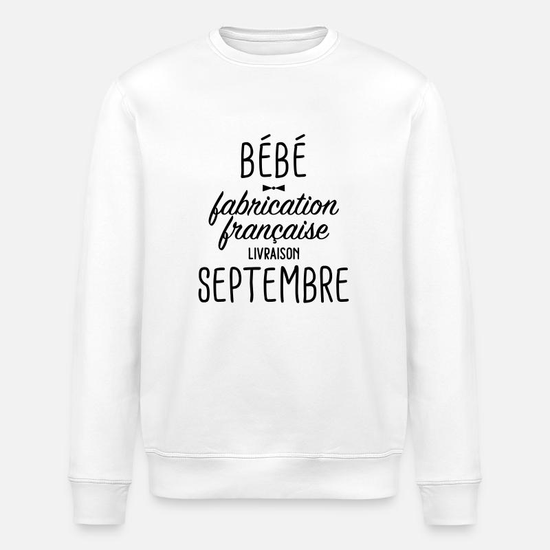 bébé français septembre - Sweat bio ROLLER Stanley/Stella Unisexe - blanc