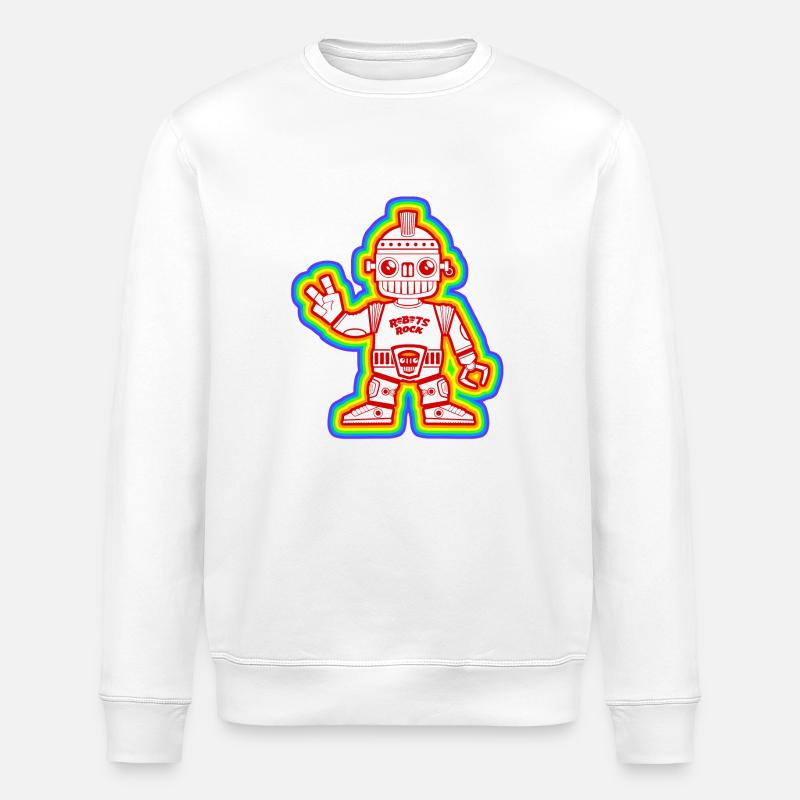 NYAN ROBOTER - Stanley/Stella Unisex Bio-Sweatshirt ROLLER - Weiß