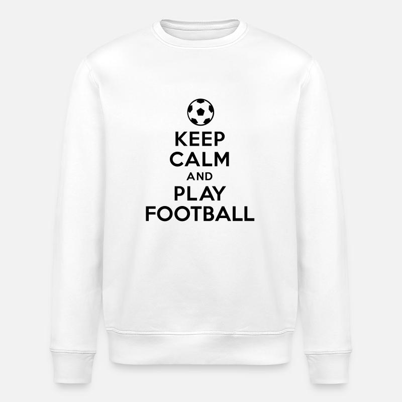 Keep calm and play soccer - Stanley/Stella ROLLER Unisex Organic Sweatshirt - white