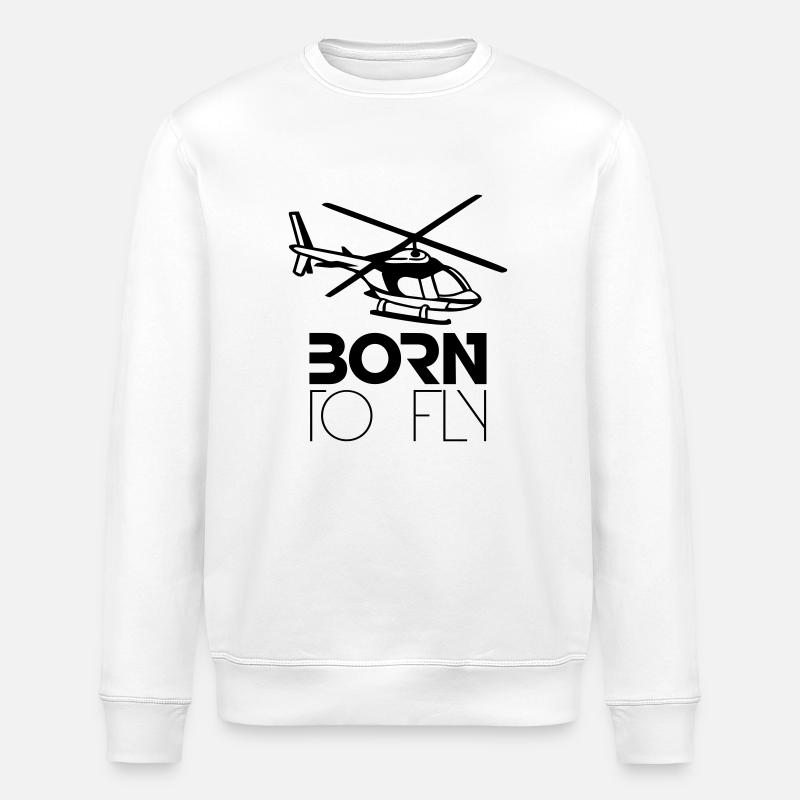 Né à voler Heli Logo - Sweat bio ROLLER Stanley/Stella Unisexe - blanc