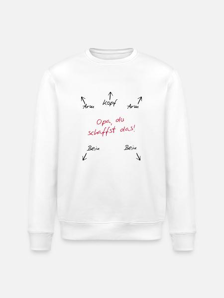 Opa du schaffst das - Stanley/Stella Unisex Bio-Sweatshirt ROLLER - Weiß