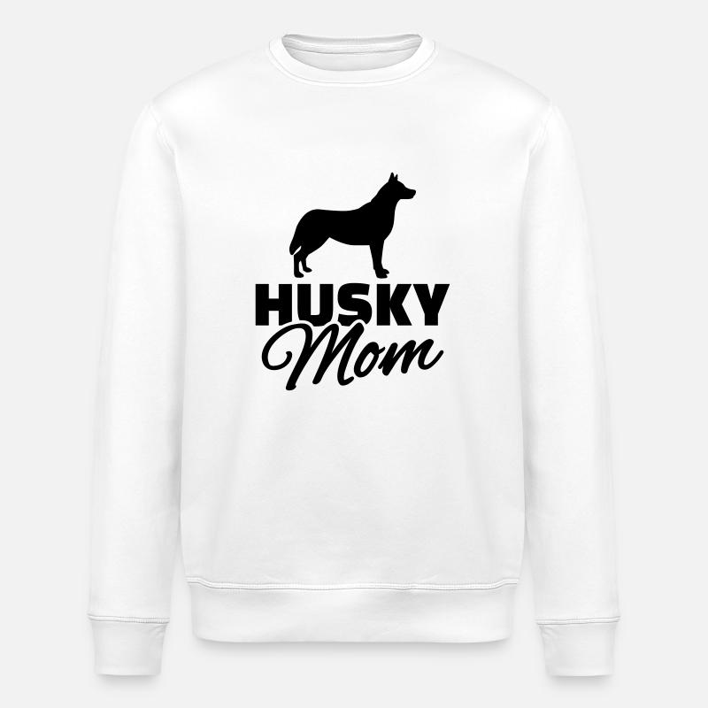 Husky Mom - Stanley/Stella ROLLER Unisex Organic Sweatshirt - white