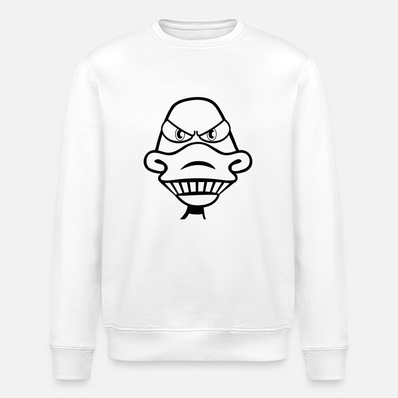 duck evil - Stanley/Stella ROLLER Unisex Organic Sweatshirt - white