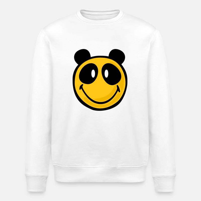 Smiley Panda - Stanley/Stella ROLLER Unisex Organic Sweatshirt - white