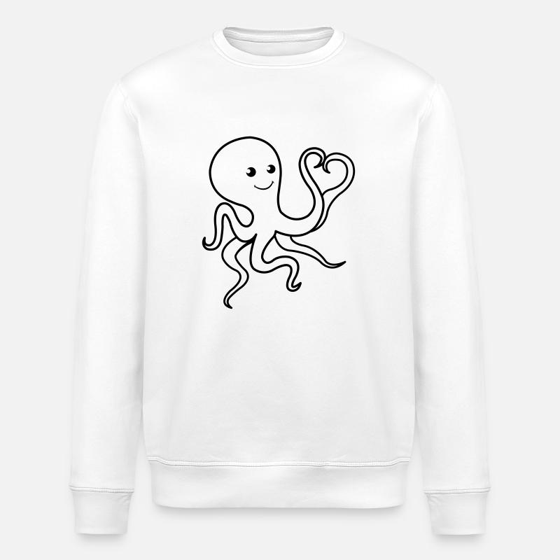 octopus_in_love_01 - Stanley/Stella Unisex Bio-Sweatshirt ROLLER - Weiß
