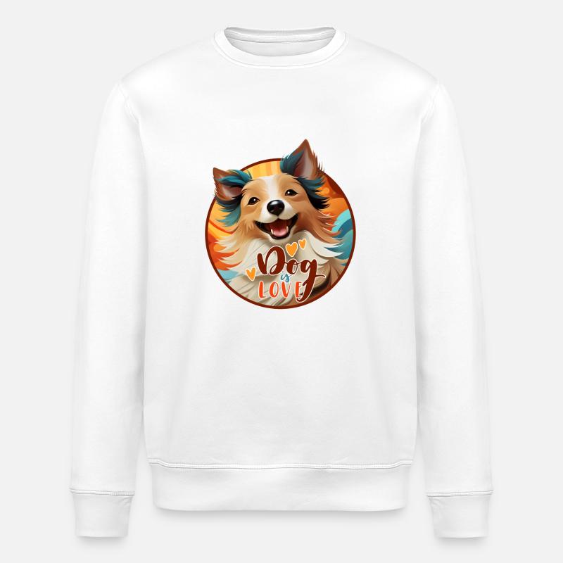 Dog is LOVE - Stanley/Stella Unisex Bio-Sweatshirt ROLLER - Weiß
