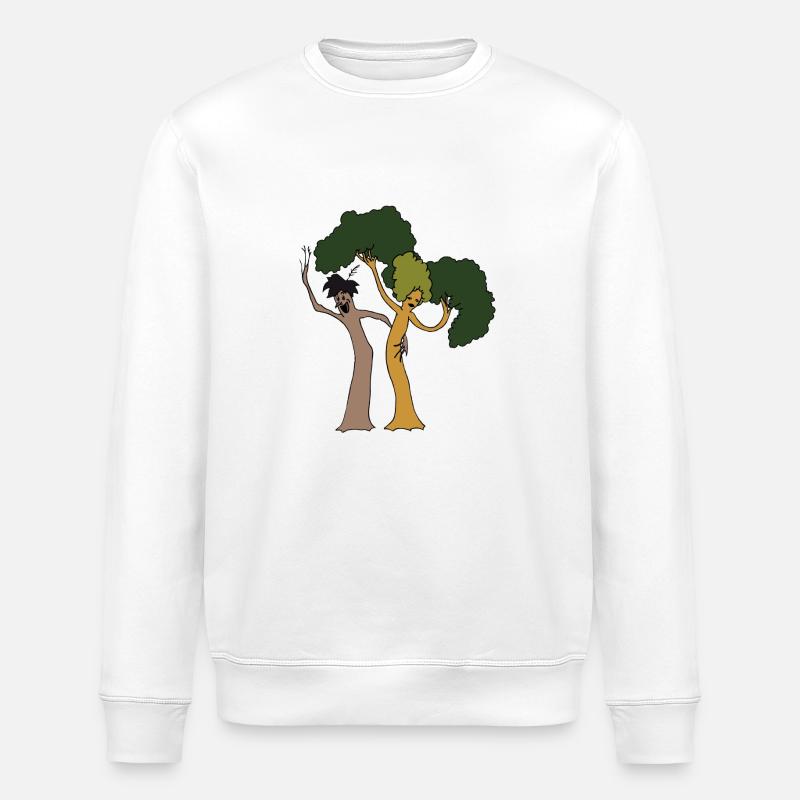 Lustige Bäume - Stanley/Stella Unisex Bio-Sweatshirt ROLLER - Weiß
