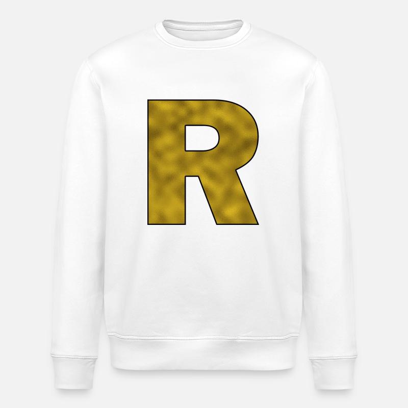 Lettre R Or - Sweat bio ROLLER Stanley/Stella Unisexe - blanc