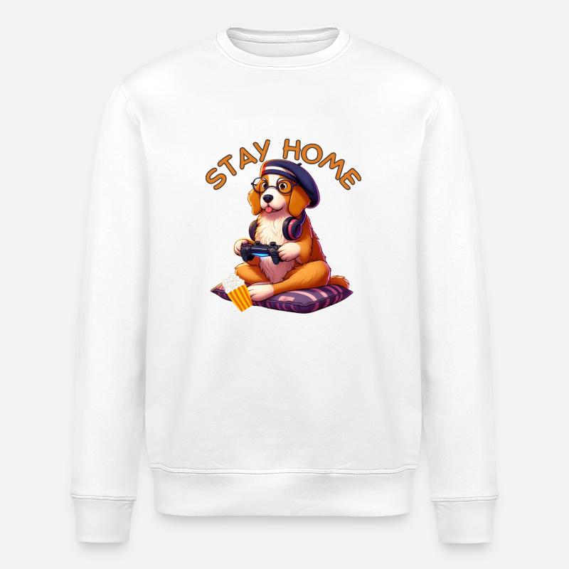 Chien Mignon - Sweat bio ROLLER Stanley/Stella Unisexe - blanc