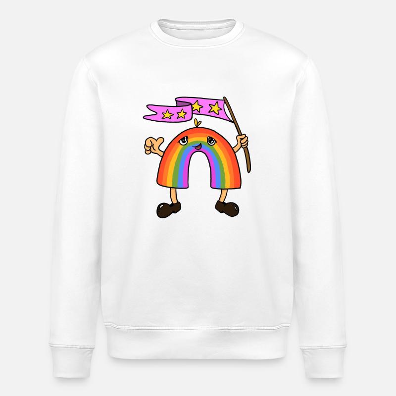 Rainbow - Stanley/Stella ROLLER Unisex Organic Sweatshirt - white
