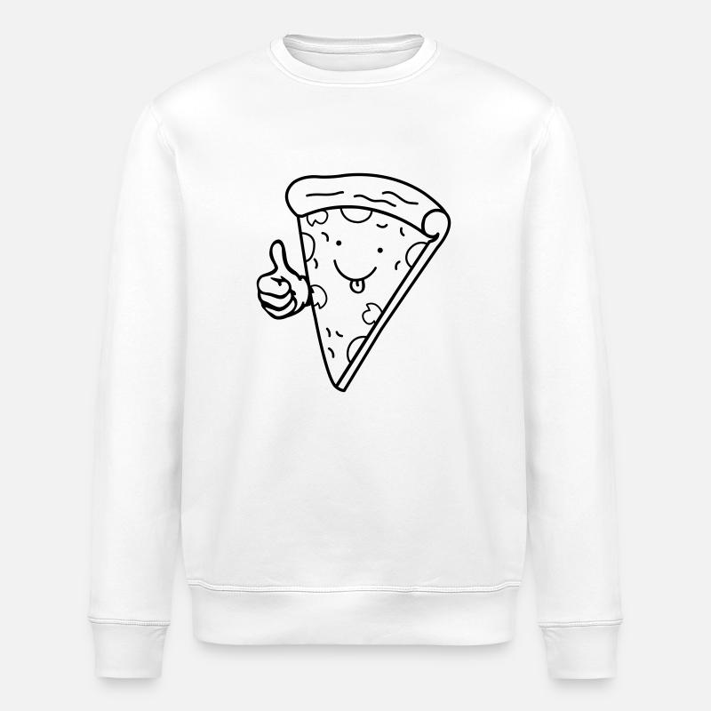 Pizza Comic 01 - Stanley/Stella ROLLER Unisex Organic Sweatshirt - white