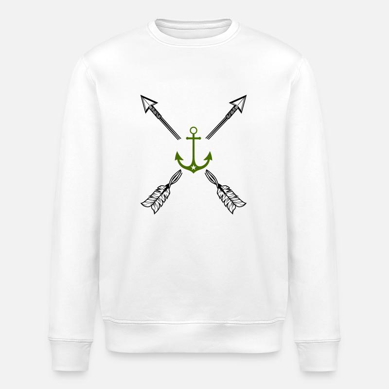 Flèches d’ancrage - Sweat bio ROLLER Stanley/Stella Unisexe - blanc