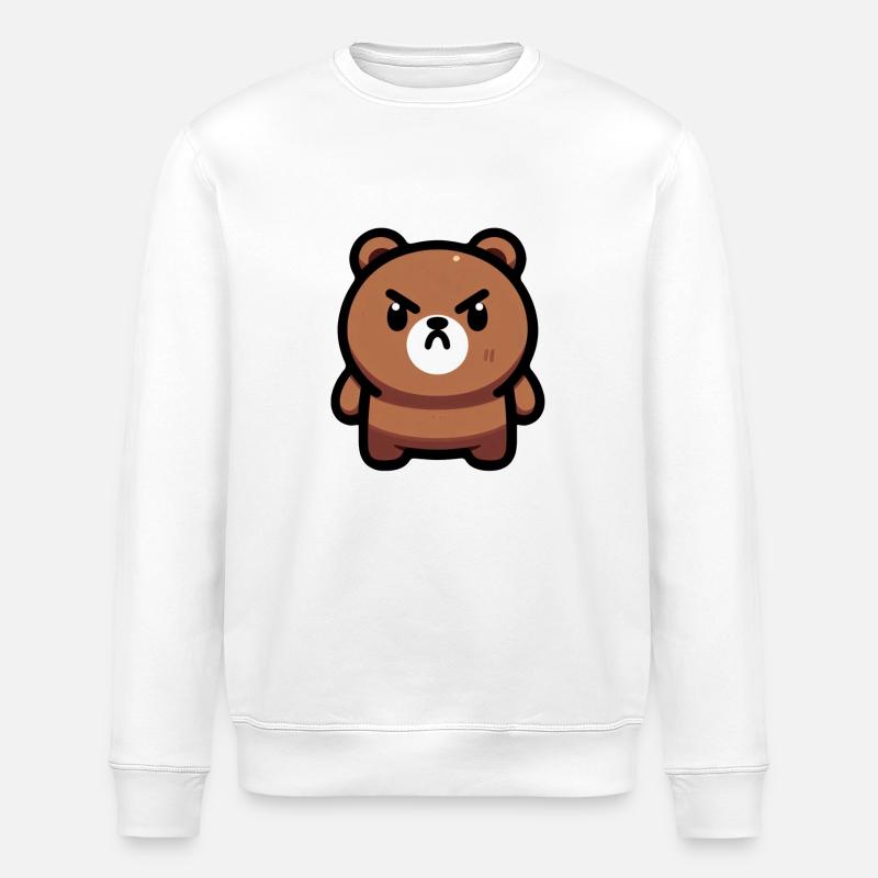 Heftige Braunbär-Kunst - Stanley/Stella Unisex Bio-Sweatshirt ROLLER - Weiß