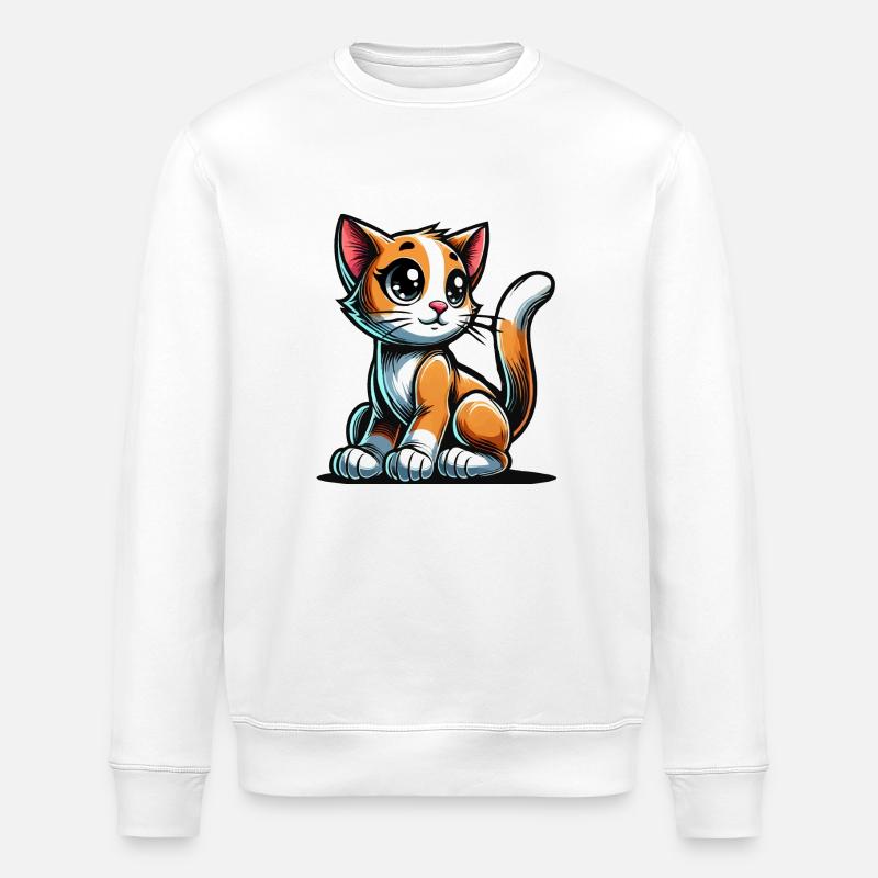 katze - Stanley/Stella Unisex Bio-Sweatshirt ROLLER - Weiß