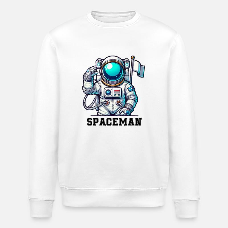 Spaceman Comic Astronaut - Stanley/Stella ROLLER Unisex Organic Sweatshirt - white
