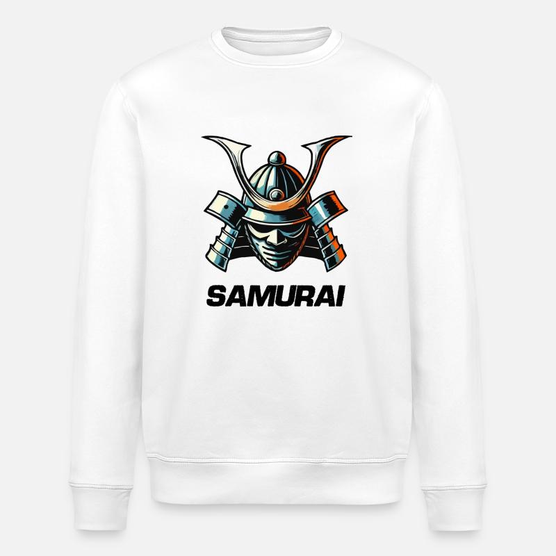 Samurai Maske - Stanley/Stella Unisex Bio-Sweatshirt ROLLER - Weiß
