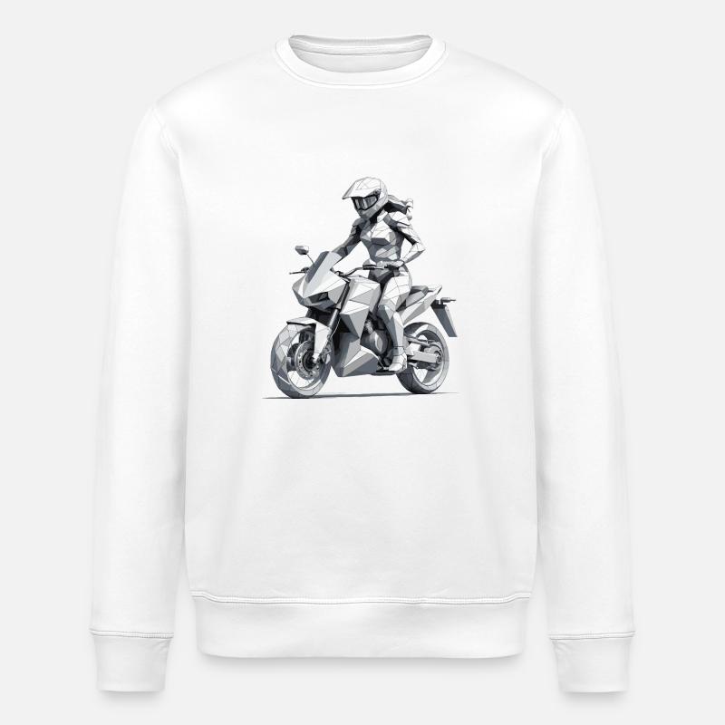 Motarde fille - Conception de moto - Sweat bio ROLLER Stanley/Stella Unisexe - blanc