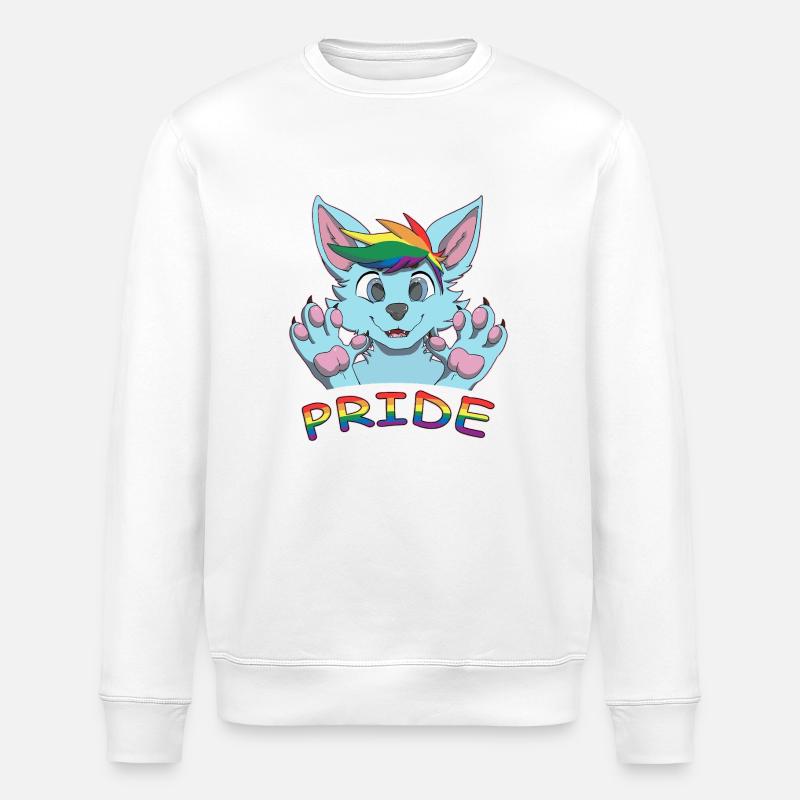 Pride Furry - Stanley/Stella Unisex Bio-Sweatshirt ROLLER - Weiß