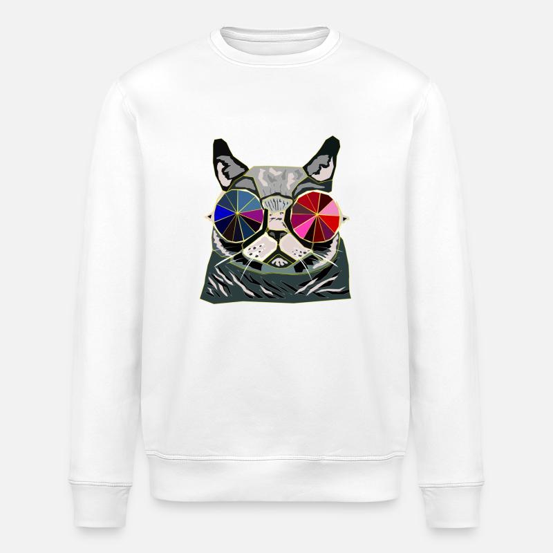 Cool cat gift idea - Stanley/Stella ROLLER Unisex Organic Sweatshirt - white