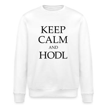 KEEP CALM AND HODL! - Stanley/Stella Unisex Bio-Sweatshirt ROLLER - Weiß - Vorne - Nik (191cm)