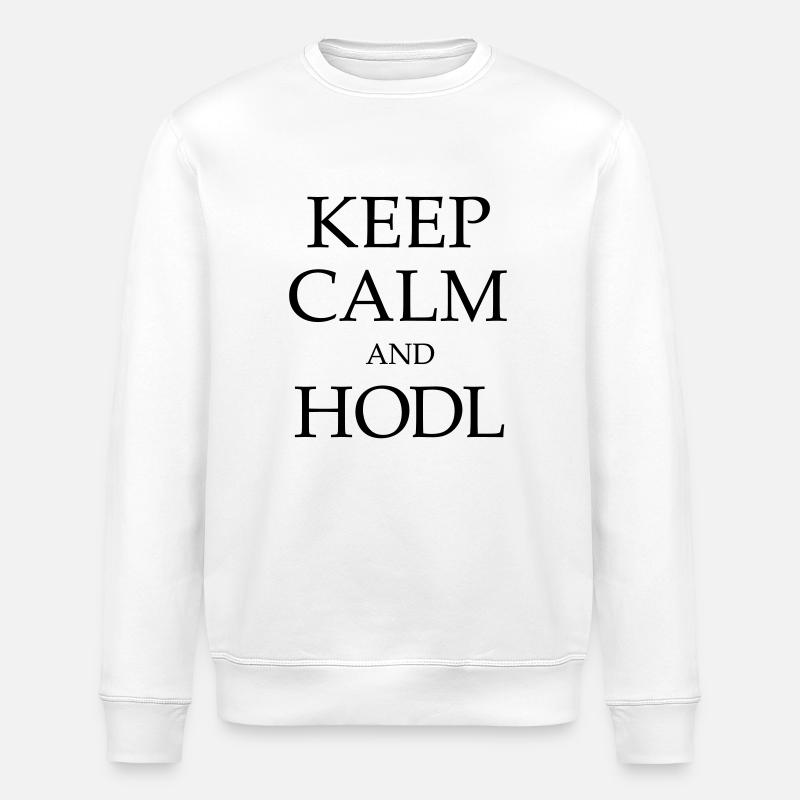 Gardez le calme et Hodl! - Sweat bio ROLLER Stanley/Stella Unisexe - blanc