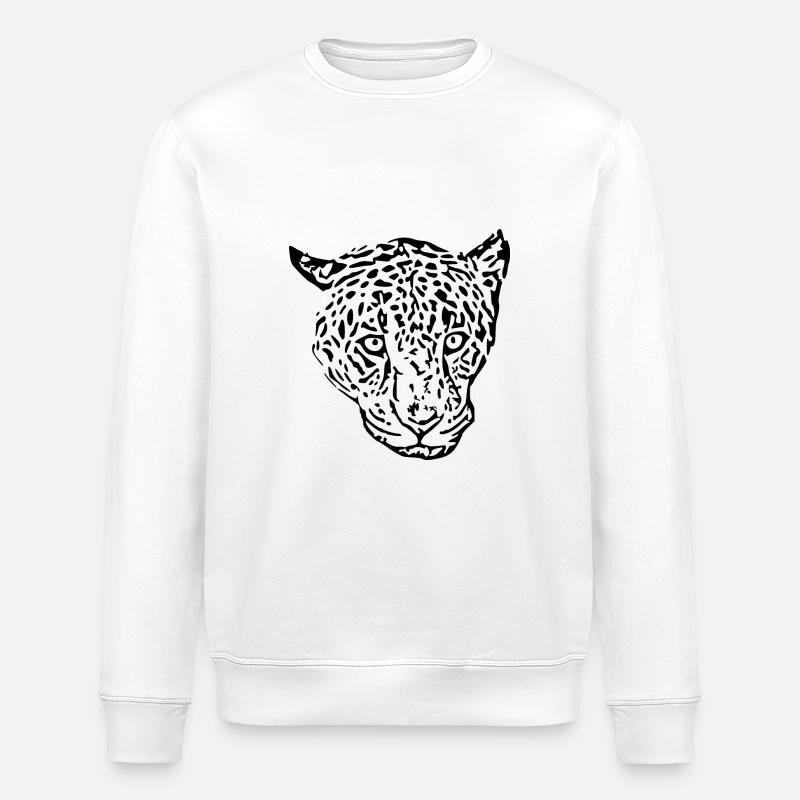 Leopard Black - Stanley/Stella ROLLER Unisex Organic Sweatshirt - white