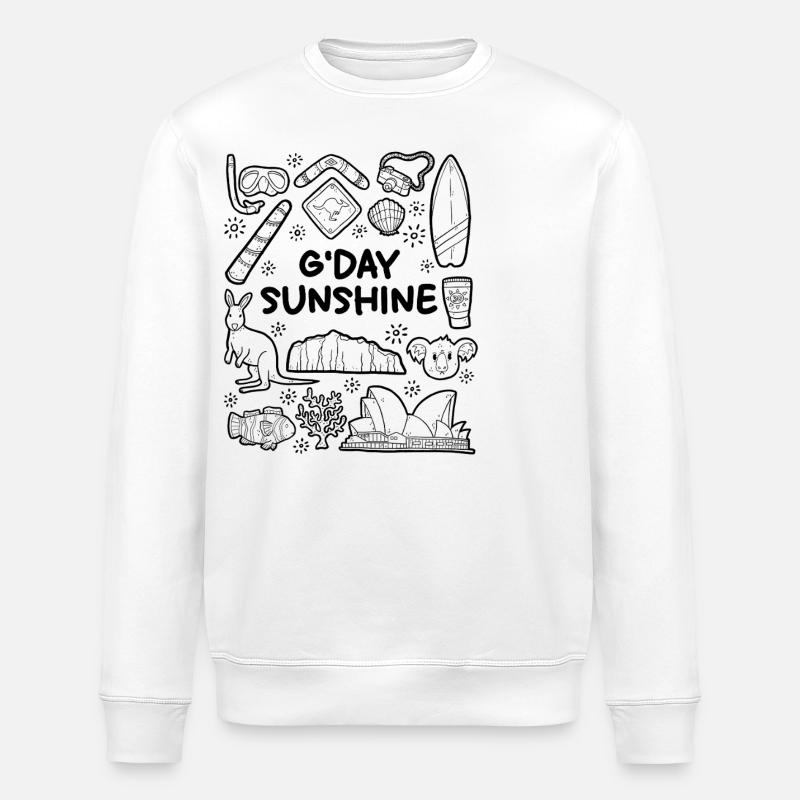 G’day Sunshine - Sweat bio ROLLER Stanley/Stella Unisexe - blanc