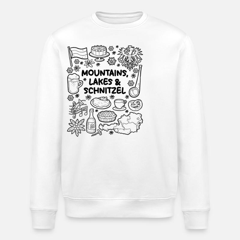 Mountains, Lakes & Schnitzel - Stanley/Stella ROLLER Unisex Organic Sweatshirt - white