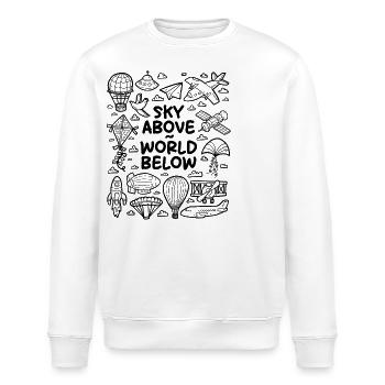 Heaven above – world below - Stanley/Stella ROLLER Unisex Organic Sweatshirt - white - Front - Nik (191cm)