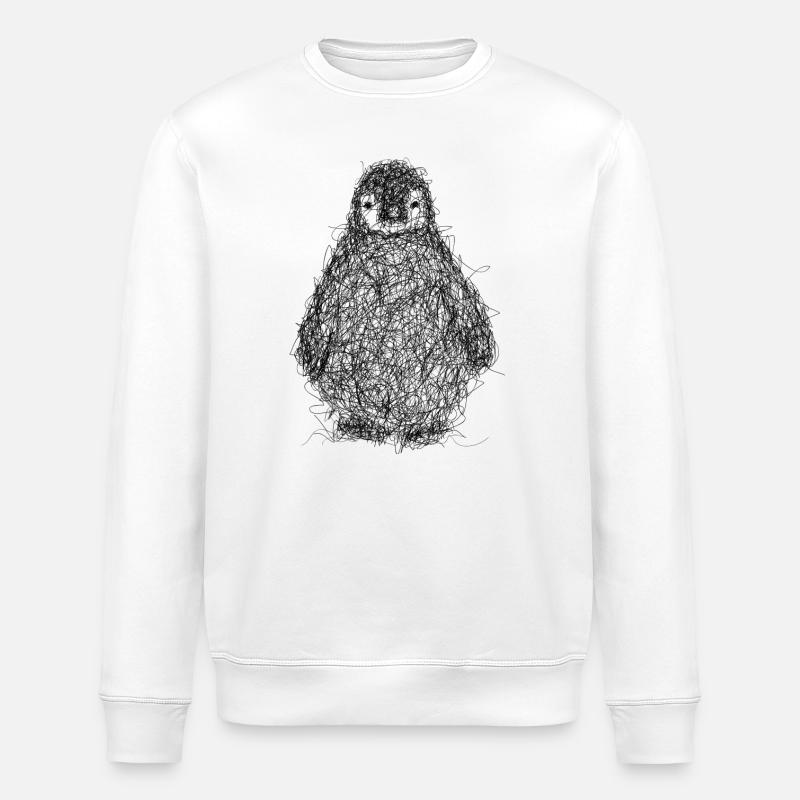 Pinguin kritzeln - Stanley/Stella Unisex Bio-Sweatshirt ROLLER - Weiß