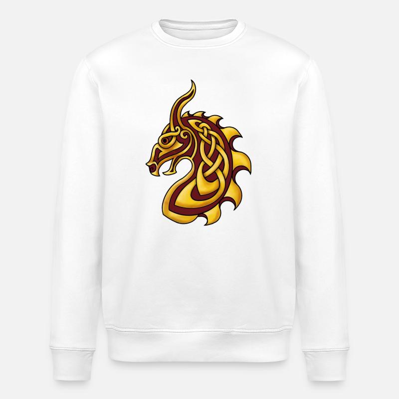 Celtic Dragon Rotgold - Stanley/Stella Unisex Bio-Sweatshirt ROLLER - Weiß