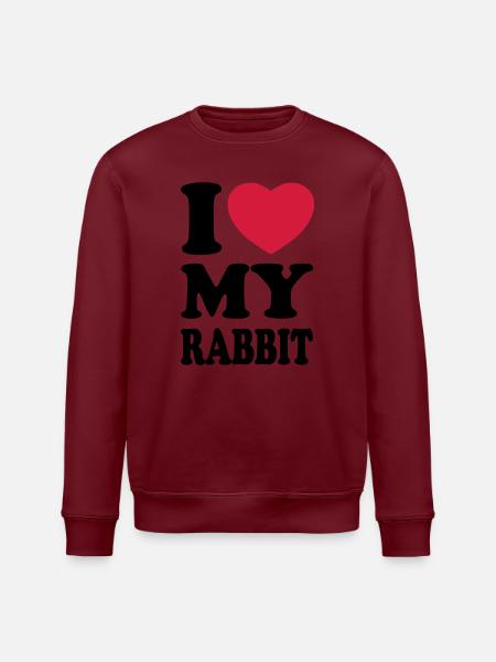 I love my rabbit - Stanley/Stella ROLLER Unisex Organic Sweatshirt - white