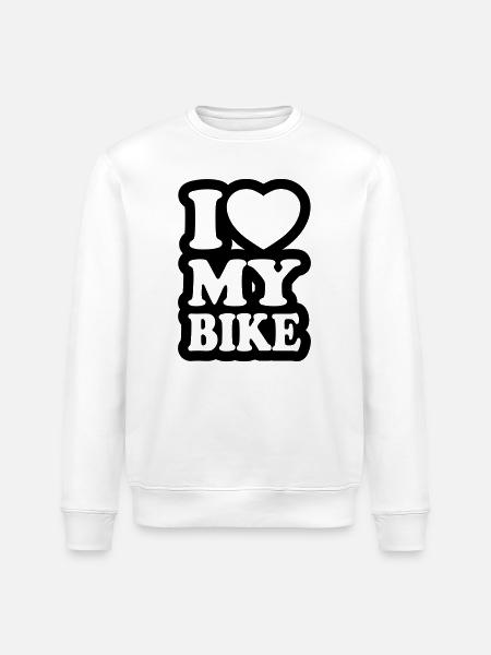 I love my bike - Stanley/Stella ROLLER Unisex Organic Sweatshirt - white