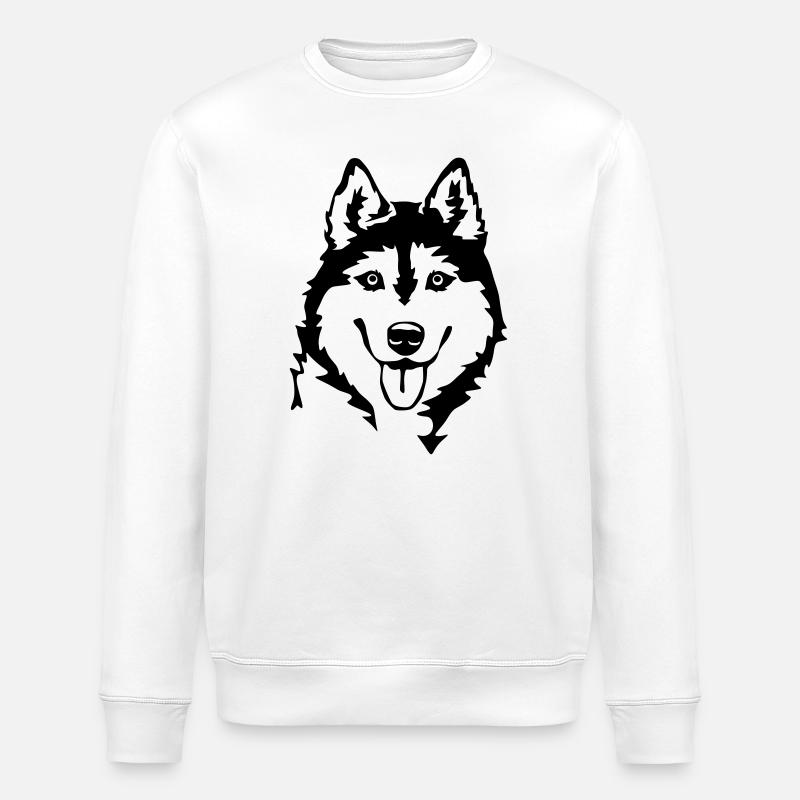 Husky Kopf - Stanley/Stella Unisex Bio-Sweatshirt ROLLER - Weiß